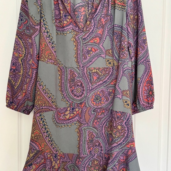 SOLD | 1970s boho paisley mini/midi long sleeves dress - Picture 4 of 6